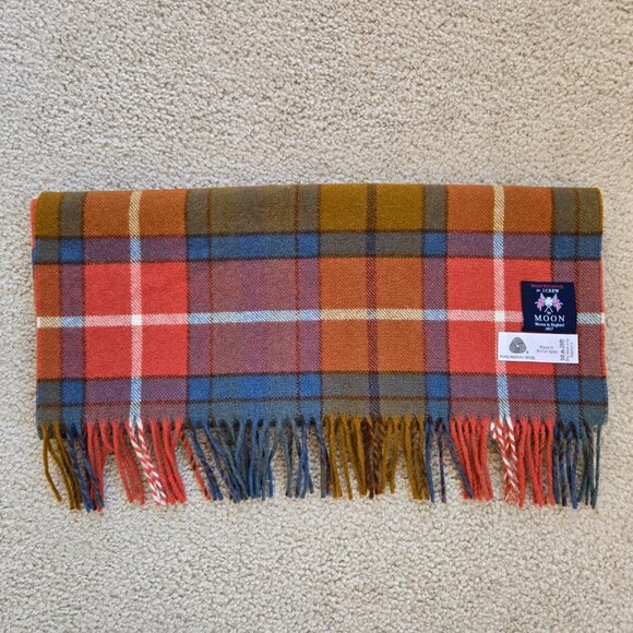 New Abraham Moon 100% Merino Buchanan Plaid Scarf for J. Crew - Picture 3 of 6